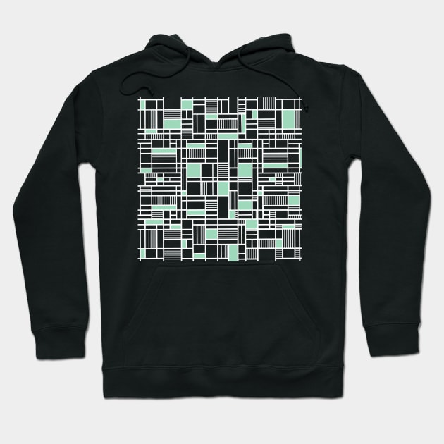 Map Lines Mint Green B Hoodie by ProjectM